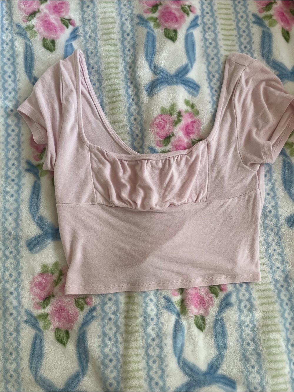 PacSun Pale Pink Cropped Scoop Neck Top